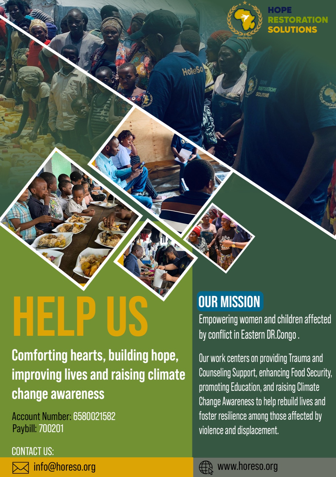 Affiche de l'ONG Hope Restoration Solutions
