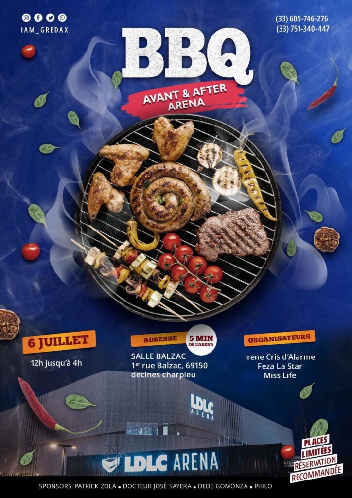 Flyer du BBQ près de la LDLC Arena